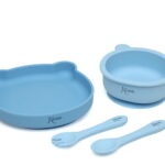 Conjunto louça silicone (4 peças) azul