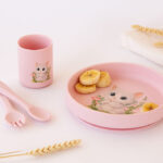 Conjunto louça silicone (4 peças) rosa